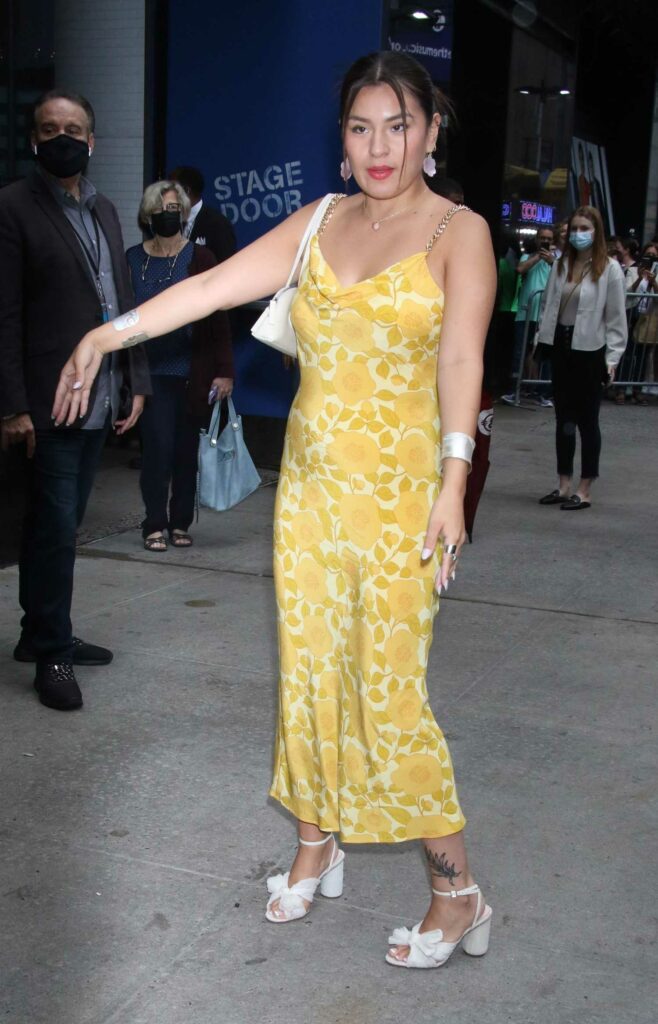 Paulina Alexis in a Yellow Floral Dress
