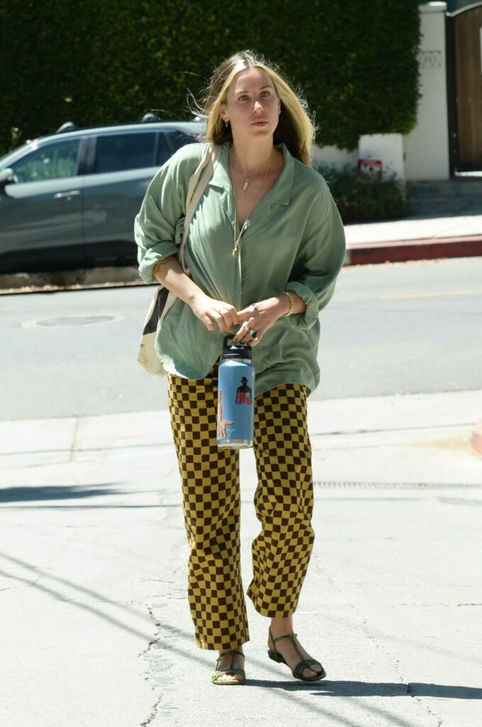 Scout Willis in a Yellow Checked Pants
