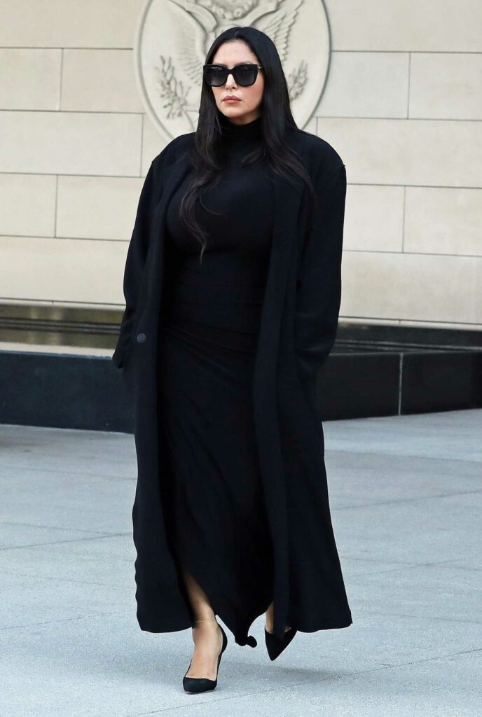 Vanessa Bryant in a Black Coat