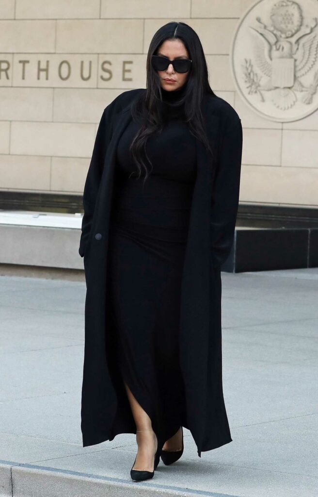 Vanessa Bryant in a Black Coat