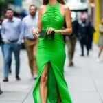 Alessandra Ambrosio in a Neon Green Dress Was Seen Out in Midtown in NYC