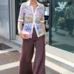 Alessandra Ambrosio in a Patterned Blouse Was Seen Out in Milan