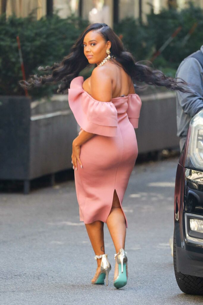 Angela Simmons in a Pink Dress