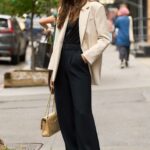 Cindy Mello in a Beige Blazer Was Seen Out in New York
