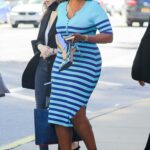 Gayle King in a Two Different Shoes Leaves the CBS Studios in New York