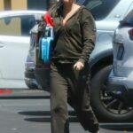 Heather Young in a Black Sweatsuit Leaves Pilates Class in Newport Beach