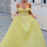 Hofit Golan in a Yellow Dress Was Seen During the 79th Venice International Film Festival in Venice