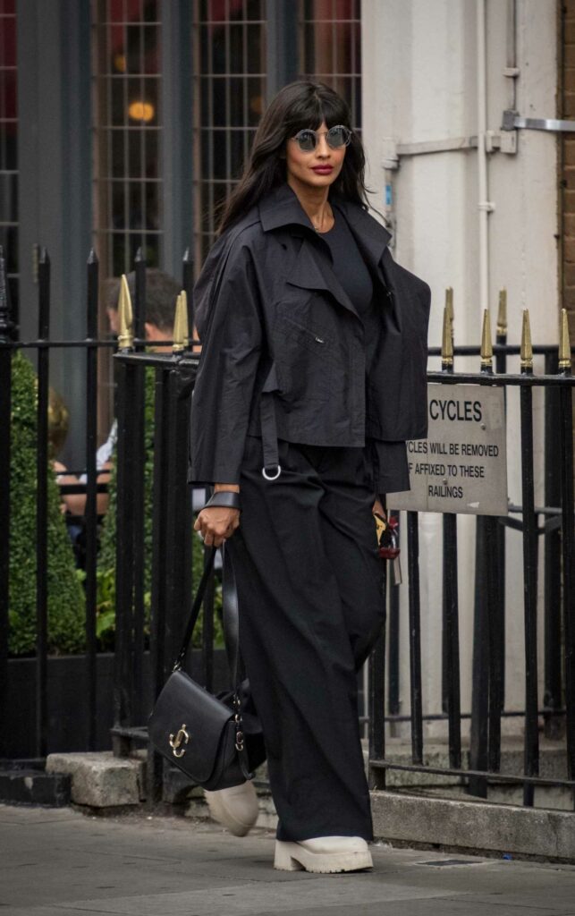 Jameela Jamil in a Black Outfit