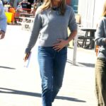 Jennifer Aniston in a Grey Sweater Was Seen Filming at The Morning Show in New York City