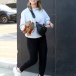 Jessie James Decker in a White Sneakers Arrives at the Dance Studio in Los Angeles