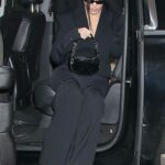 Kourtney Kardashian in a Black Pantsuit Arrives at NBC’s Today Show in New York City
