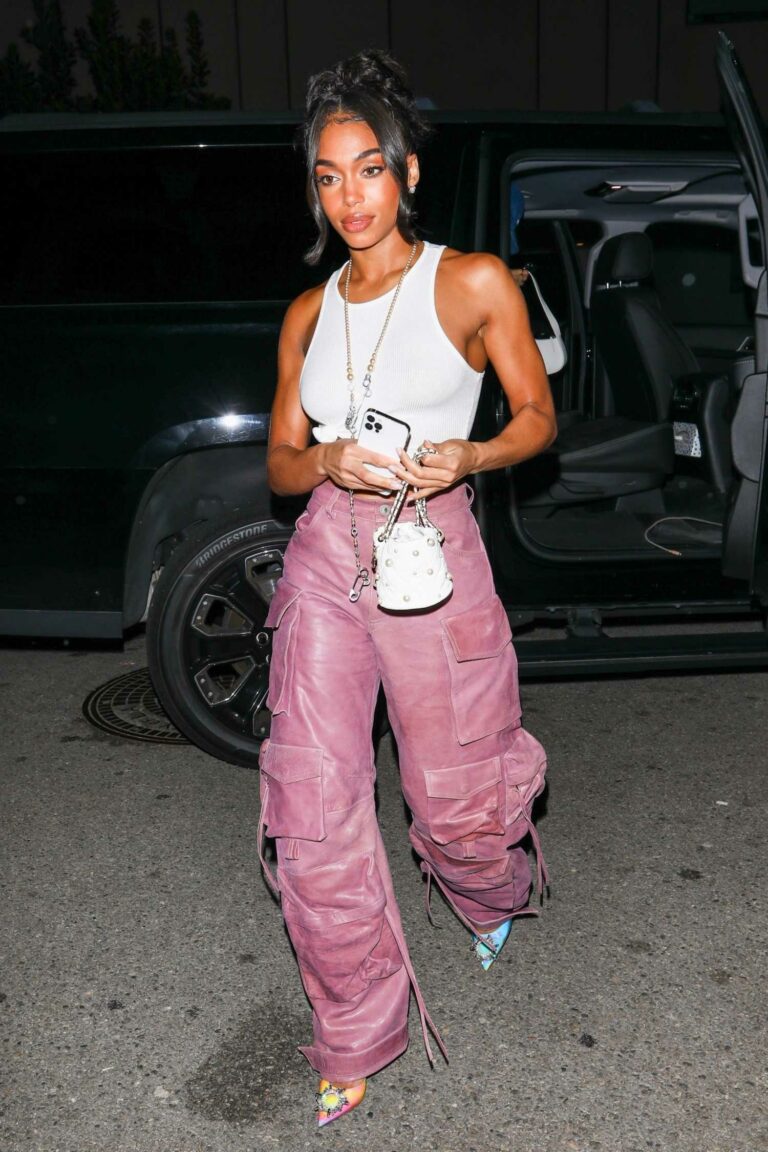 Lori Harvey in a White Tank Top Arrives at Nobu Restaurant in Malibu