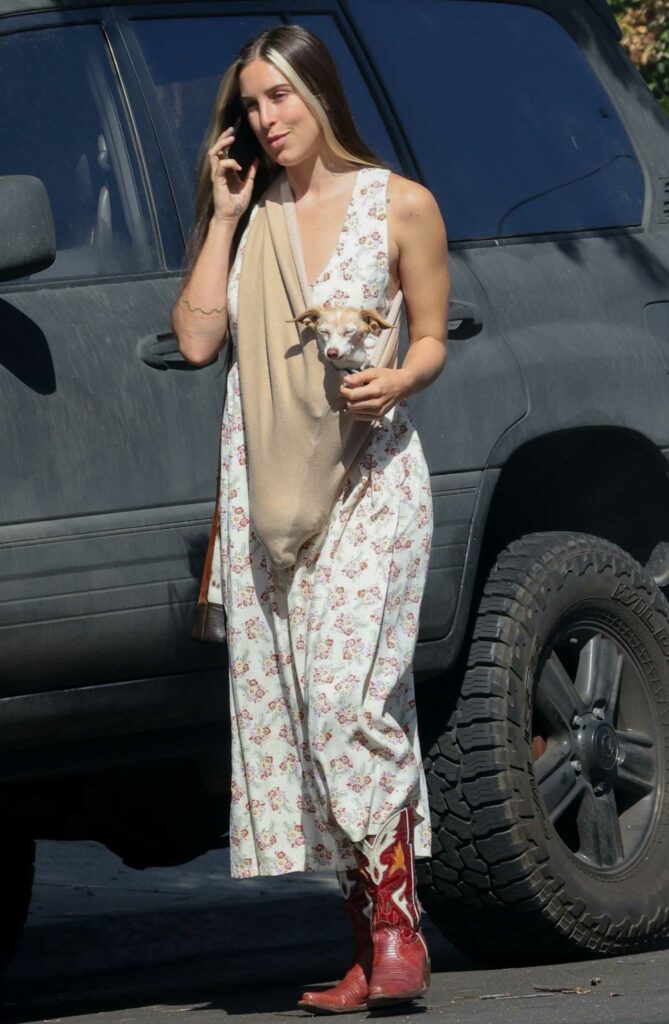 Scout Willis in a White Floral Dress