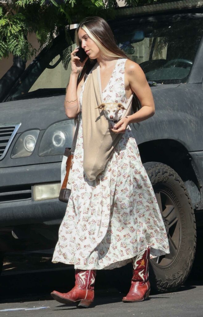 Scout Willis in a White Floral Dress