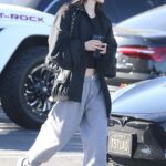 Amelia Hamlin in a Grey Sweatpants Goes Out for Coffee at Erewhon Market in Studio City