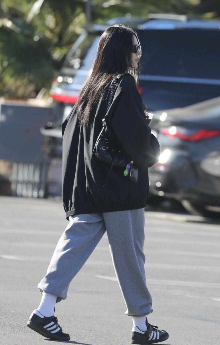 Amelia Hamlin in a Grey Sweatpants Goes Out for Coffee at Erewhon