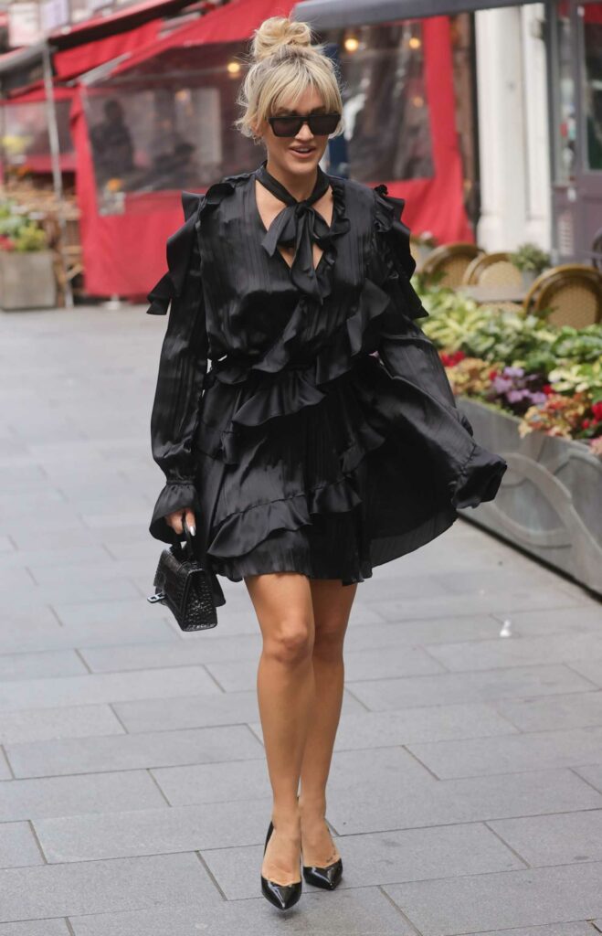 Ashley Roberts in a Black Dress