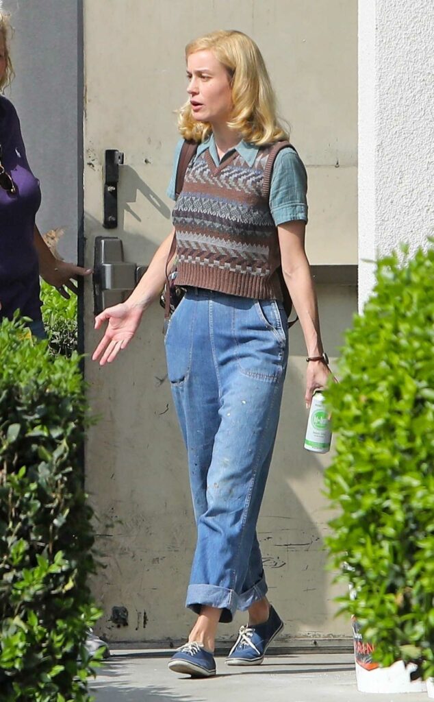 Brie Larson in a Sweater Vest