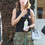 Elisabetta Canalis in a Black Top Was Seen at Melrose Place in West Hollywood