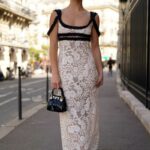 Emma Brooks in a White Lace Dress Was Seen Out in Paris