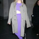 Iliza Shlesinger in a Grey Coat Leaves Today Show in New York
