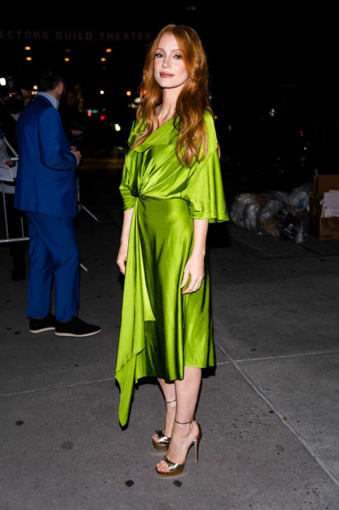 Jessica Chastain in a Neon Green Dress