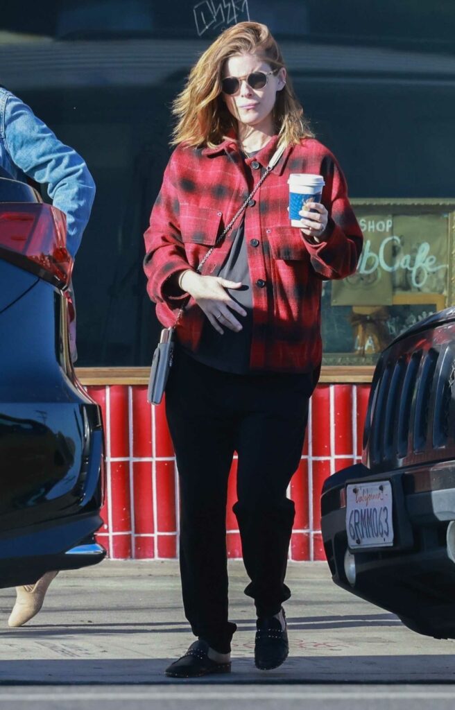 Kate Mara in a Red Plaid Shirt