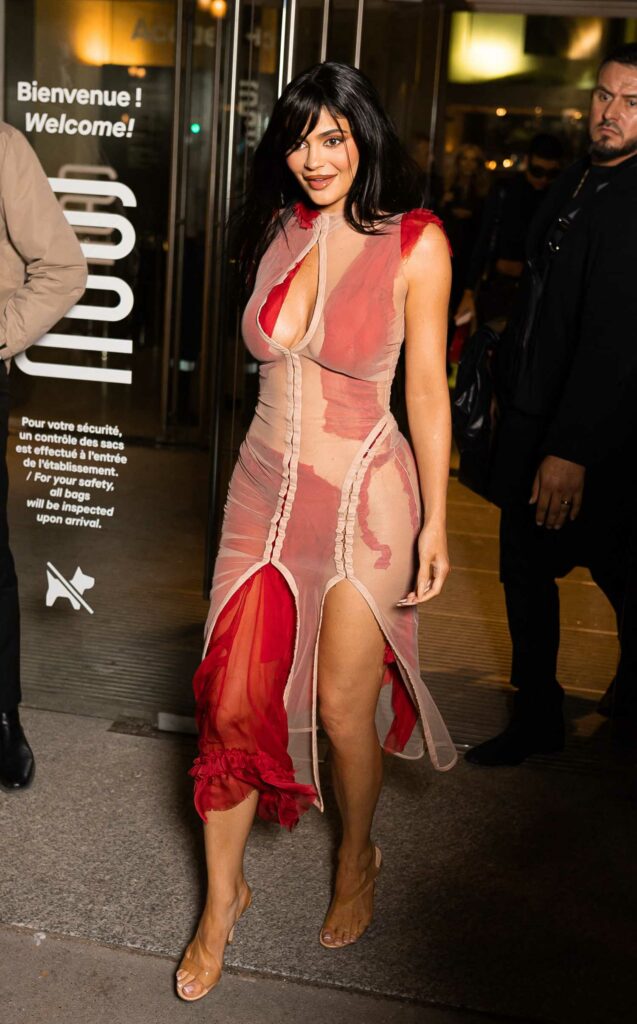Kylie Jenner in a See-Through Dress