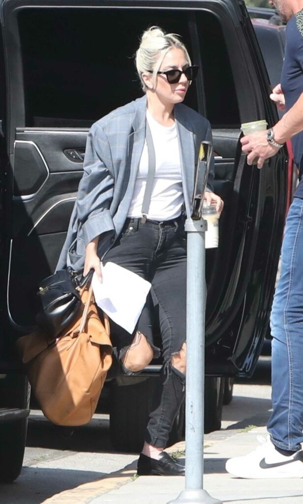 Lady Gaga in a Grey Blazer