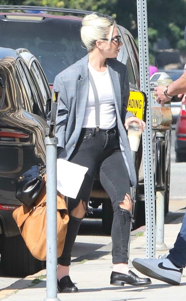 Lady Gaga in a Grey Blazer
