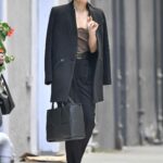 Lea Michele in a Black Coat Was Seen Out in New York