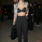 Myleene Klass in a Black Bra Leaves the Attitude Awards in London