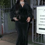 Rihanna in a Black Dress Dines at Giorgio Baldi Restaurant in Santa Monica