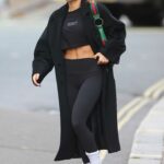 Rita Ora in a Black Coat Leaves a Gym in London