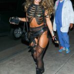 Sommer Ray in a Candid Black Ensemble Attends the Annual Casamigos Halloween Party in Beverly Hills