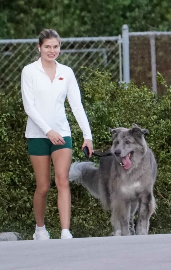 Victoria Iglesias in a Green Spandex Shorts