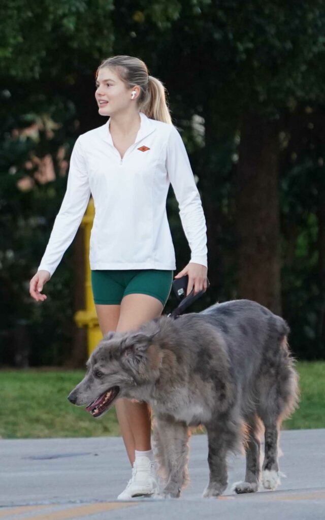 Victoria Iglesias in a Green Spandex Shorts