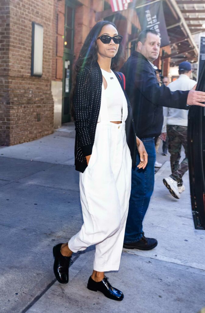 Zoe Saldana in a White Pants