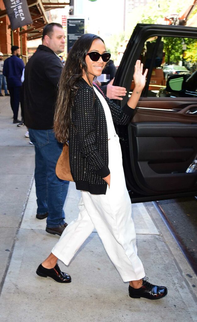 Zoe Saldana in a White Pants