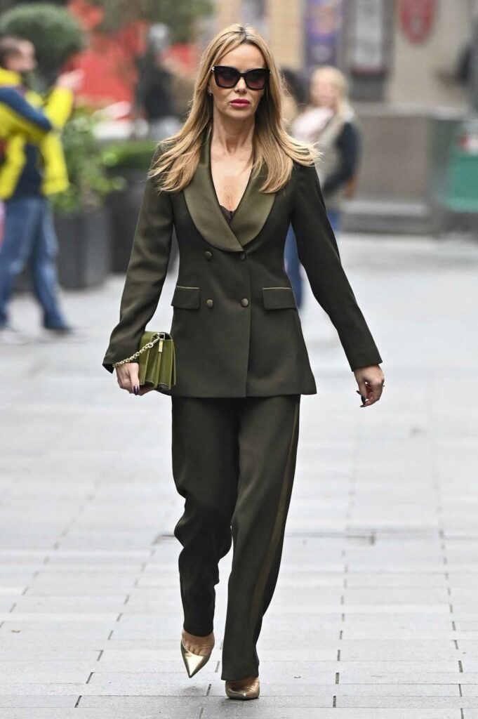 Amanda Holden in an Olive Pantsuit