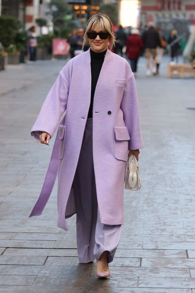 Ashley Roberts in a Purple Coat