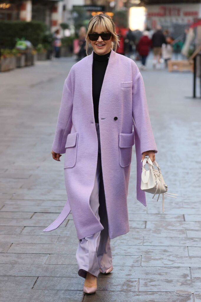 Ashley Roberts in a Purple Coat