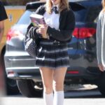 Caylee Cowan in a Plaid Mini Skirt Was Seen Out in Los Angeles
