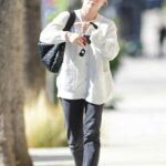 Hilary Duff in a Grey Cardigan Was Seen Out in Los Angeles