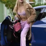Joy Corrigan in a Pink Sweatpants Was Seen Out in Los Angeles