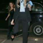 Olivia Attwood in a Black Pantsuit Was Seen Out with Bradley Dack in Mayfair in London