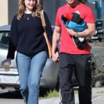 Olivia Macklin in a Blue Jeans Was Seen Out with Benjamin Levy Aguilar in Los Feliz