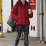 Amy Robach in a Red Puffer Jacket Leaves the Gym in New York