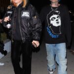 Avril Lavigne in a Black Bomber Jacket Was Seen Out with Mod Sun in West Hollywood