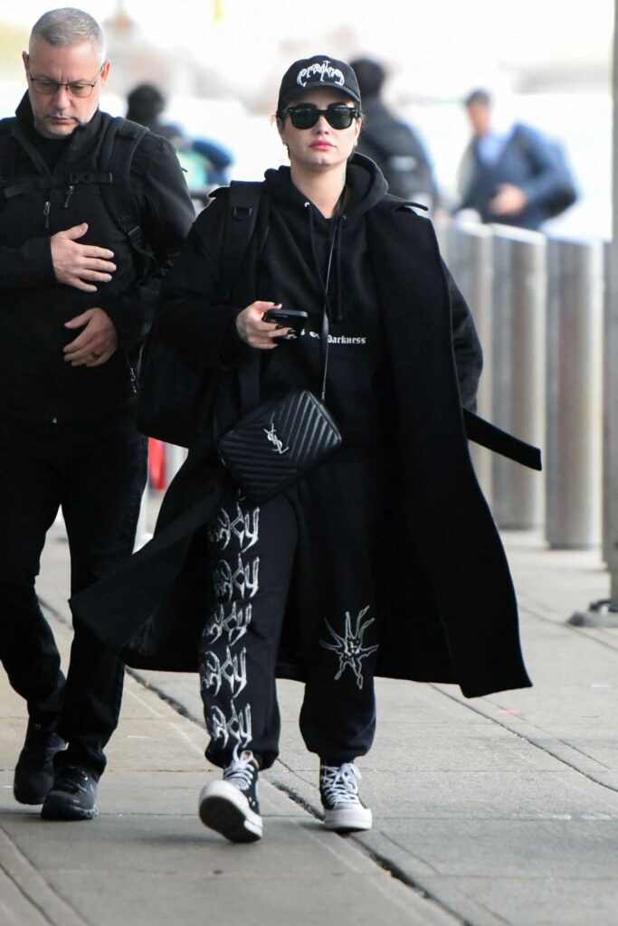 Demi Lovato in a Black Sweatsuit